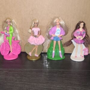 ❤️Lot of 4 Vintage McDonald’s Barbie Dolls with Stands – 90s Mattel Collectibles